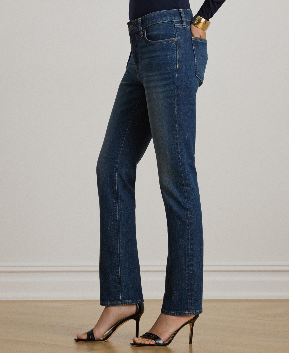 Ralph Lauren Women's Mid-rise Straight Ankle Jeans In Blue