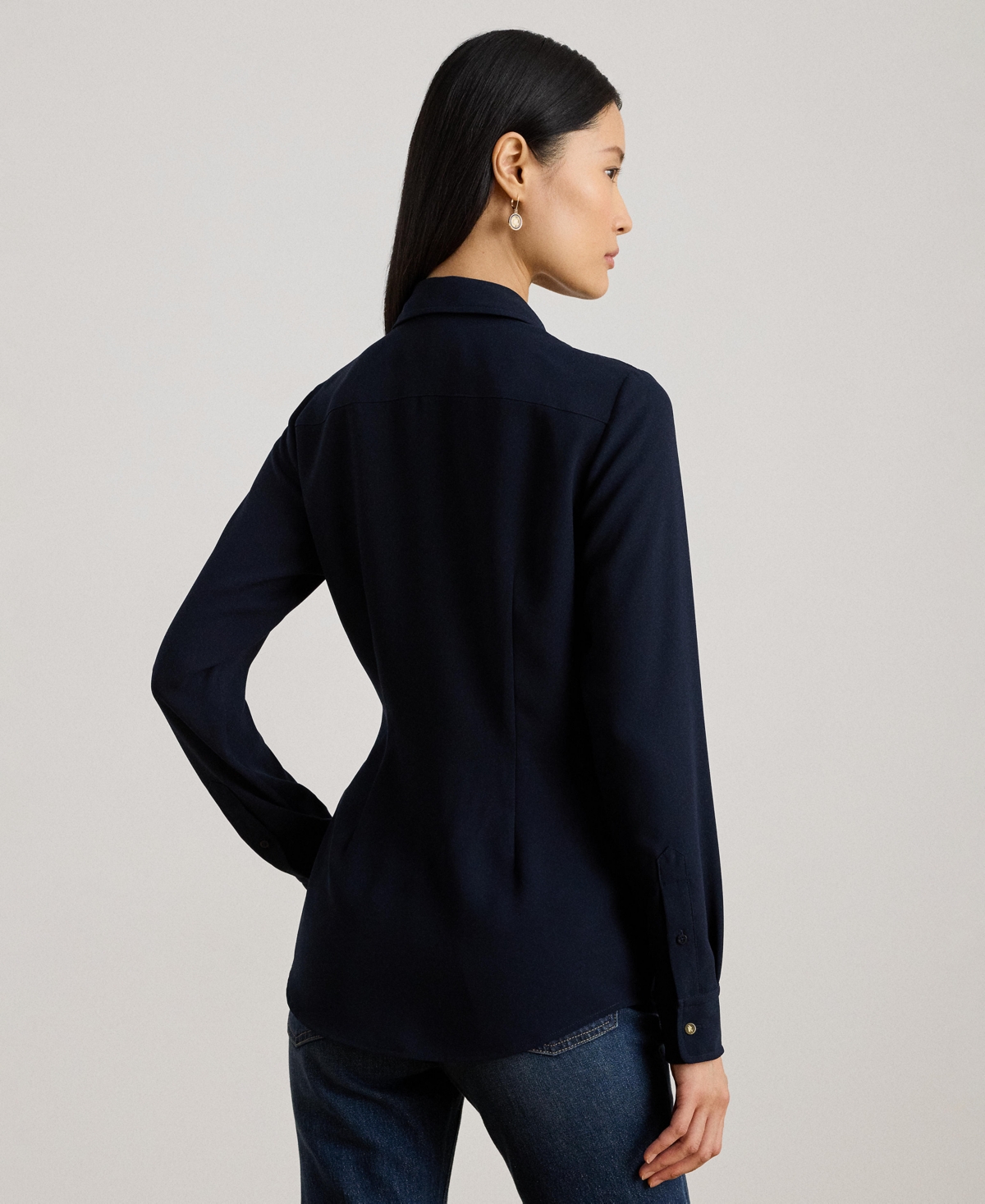 Ralph Lauren Women's Buckle Trim Top In Blue