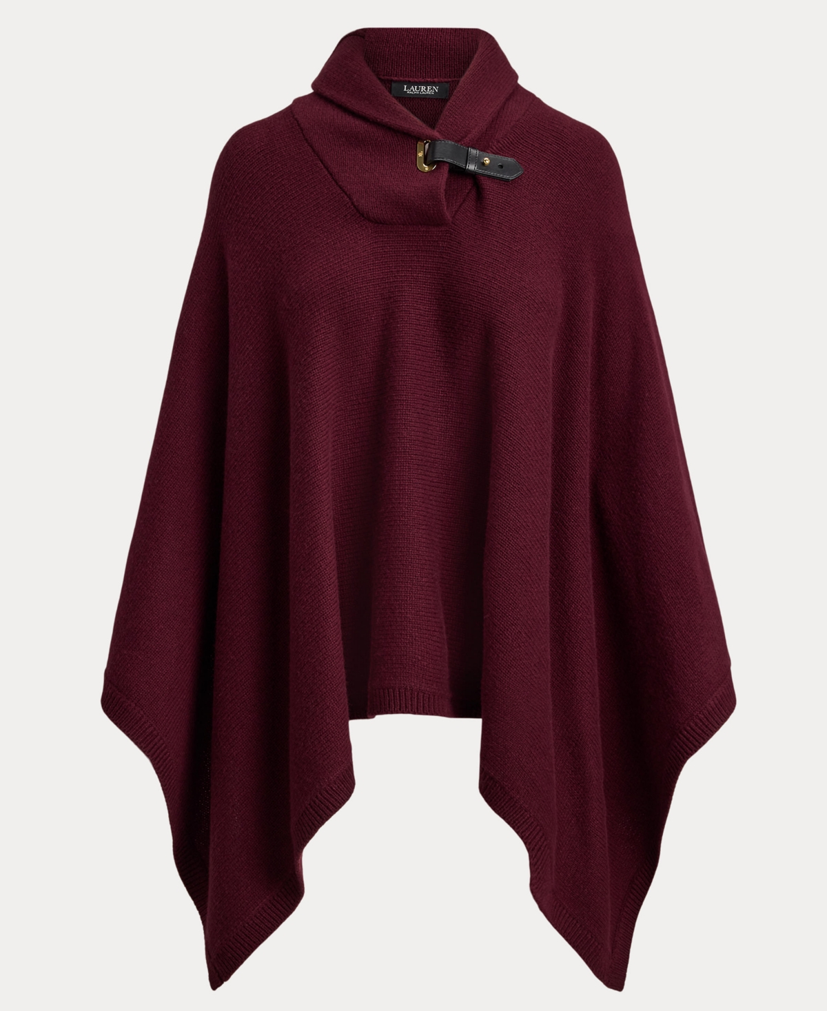 Lauren Ralph Women's Buckle-Trim Sweater Poncho