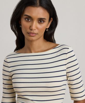 Women's Striped Boat Neck T-Shirt
