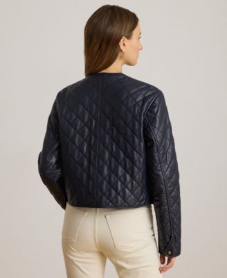 Women's Diamond-Quilted Cropped Jacket