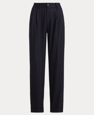 Women's Striped Pleated Pants