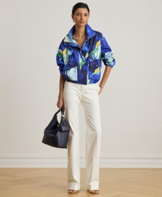 Women's Abstract-Print Windbreaker Jacket