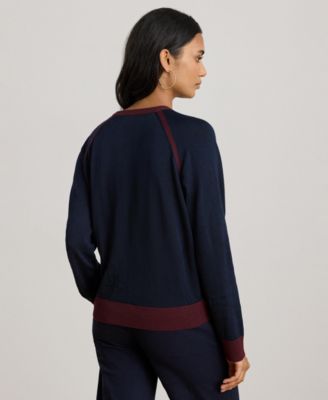 Women's Equestrian-Print Raglan-Sleeve Sweater