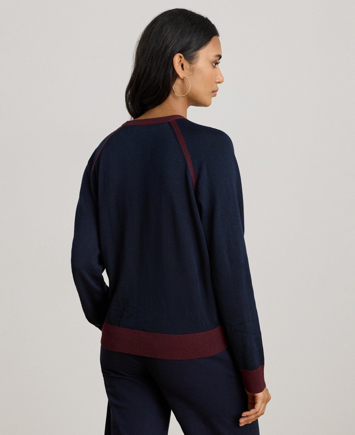 Lauren Ralph Women's Equestrian-Print Raglan-Sleeve Sweater