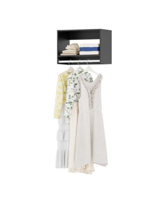 MDF Wood Shelf Tall Hanging Closet Unit