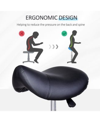 Adjustable Hydraulic Rolling Salon Stool Swivel Saddle Stool Spa Beauty