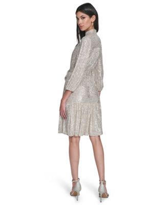 Women's Sequined V-Neck Dress