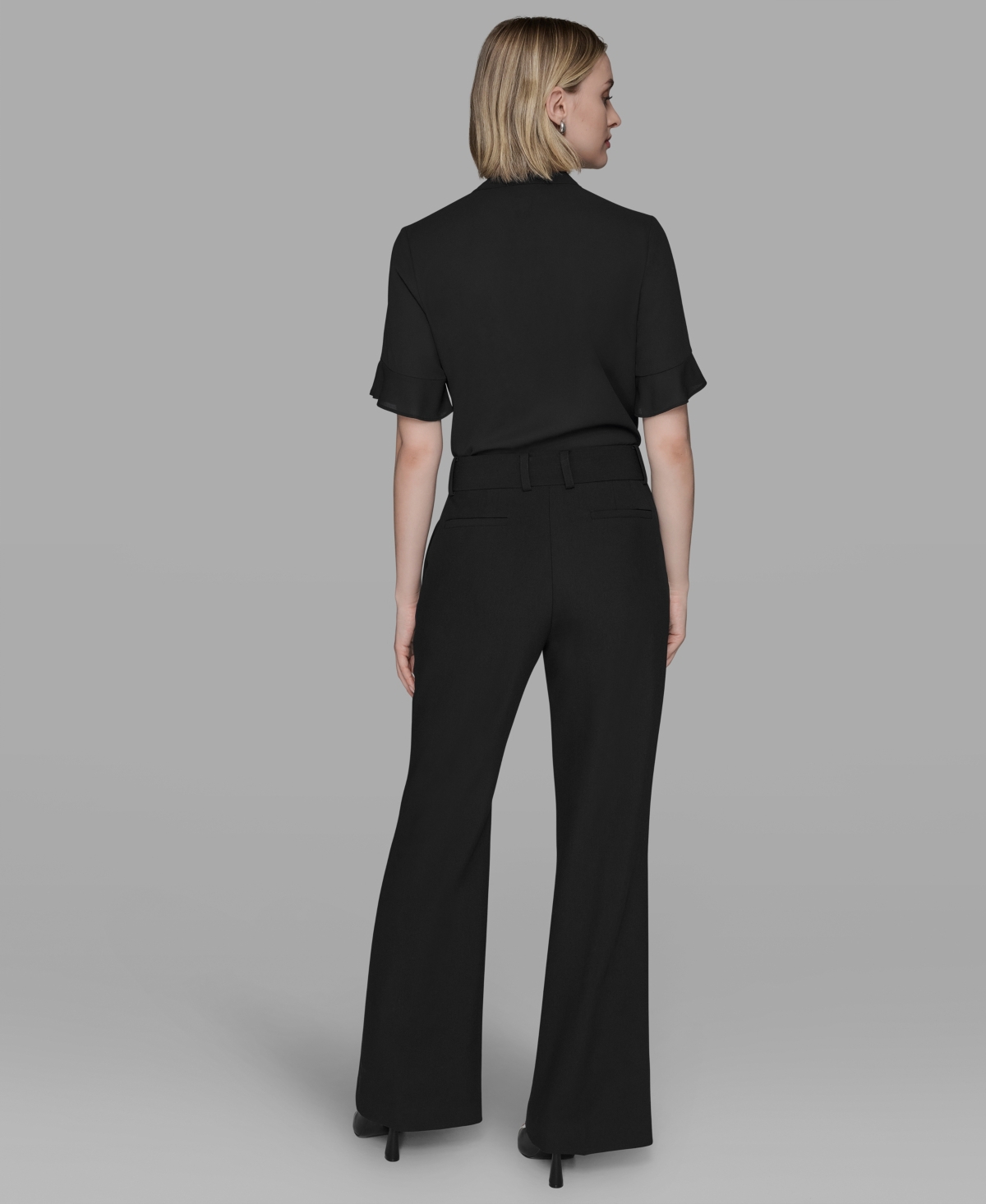 Karl Lagerfeld Women's Flare Leg Pants In Black