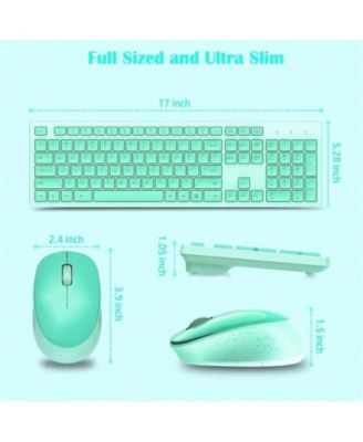 Wireless Keyboard And Mouse Combo - Full-Sized Computer Keyboard, 2.4GHz Wireless Keyboard Silent Mouse Set With 2-In-1 Receiver for Laptop
