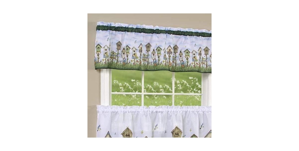 GoodGram Home Sweet Home Complete 3 Piece Kitchen Curtain Set - 58 in. W x 24 in. L