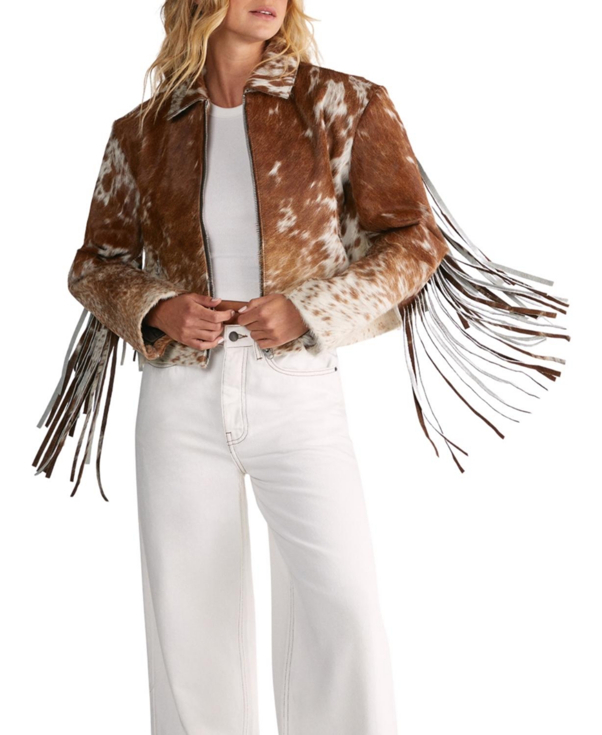 Nasty Gal Women's Zip Through Fringe Jacket