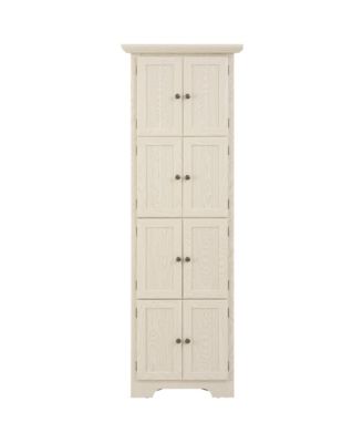 CASAINC 72" 4-Tier Corner Pantry Cabinet, 8-Door Freestanding Storage with Shelves for Kitchen & Home Organization