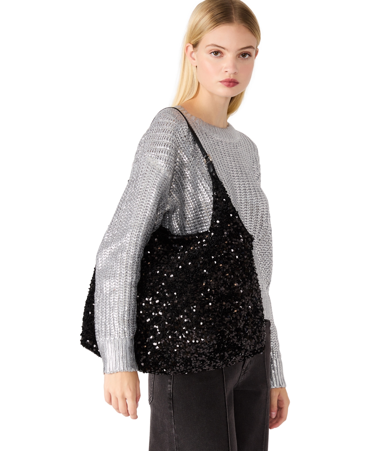 Aashanti Reversible Sequin/Pu Hobo