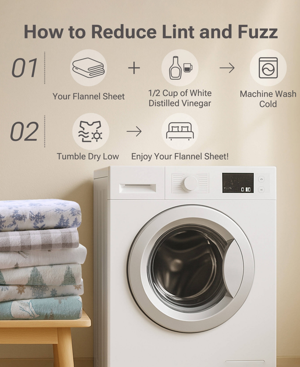 Madison Park Novelty Printed Cotton Flannel 4-pc. Sheet Set, King In Purple