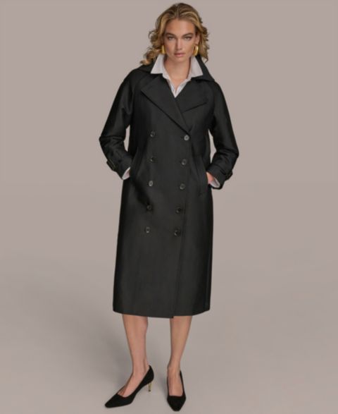 Женские куртки Donna Karan New York Classic Long Double Breasted Coat
