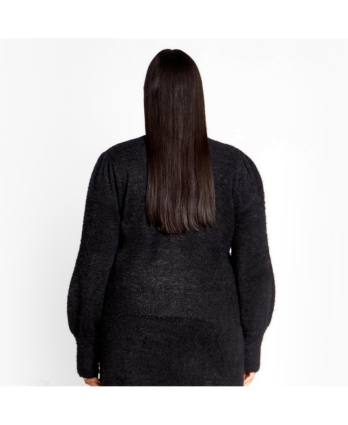 City Chic Women's Sweaters Fluffy Button Cardigan