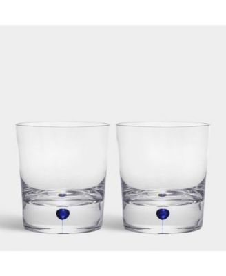 Set of 2 Intermezzo Blue Double Old Fashioned Glasses