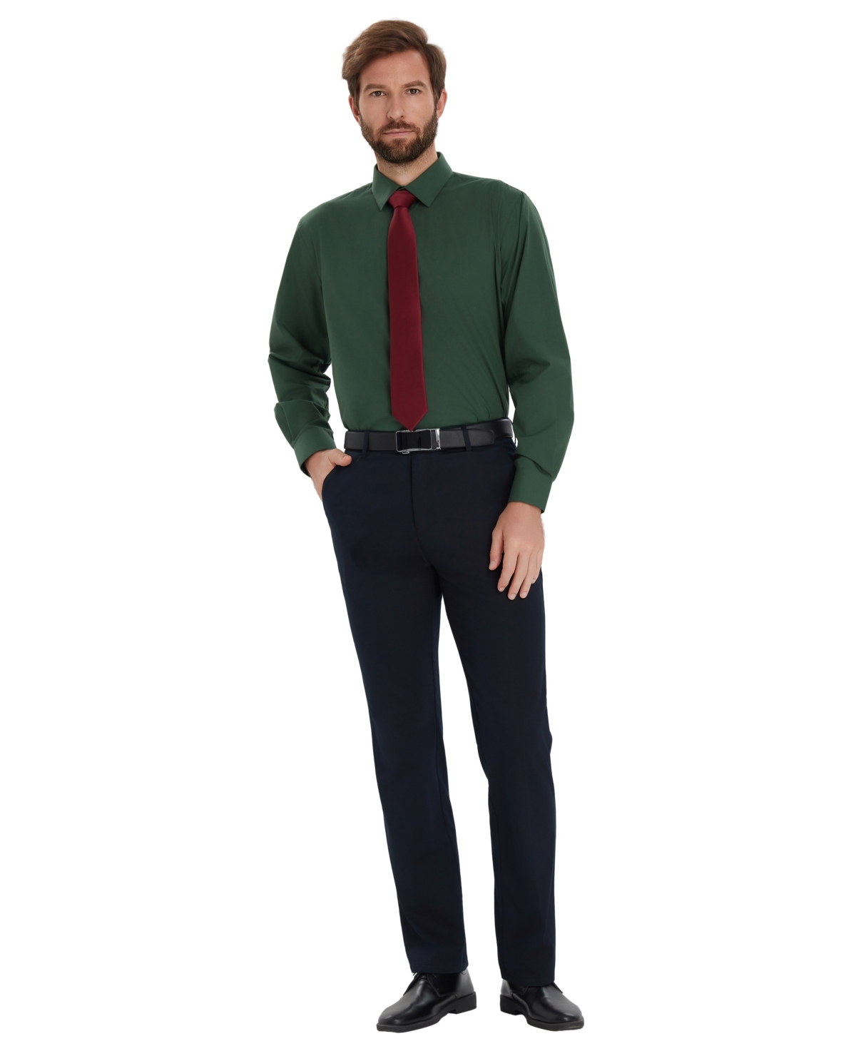 Alfani Men's Promo Solid Regular-fit Spread Collar Dress Shirt, Macy's Exclusive In Green