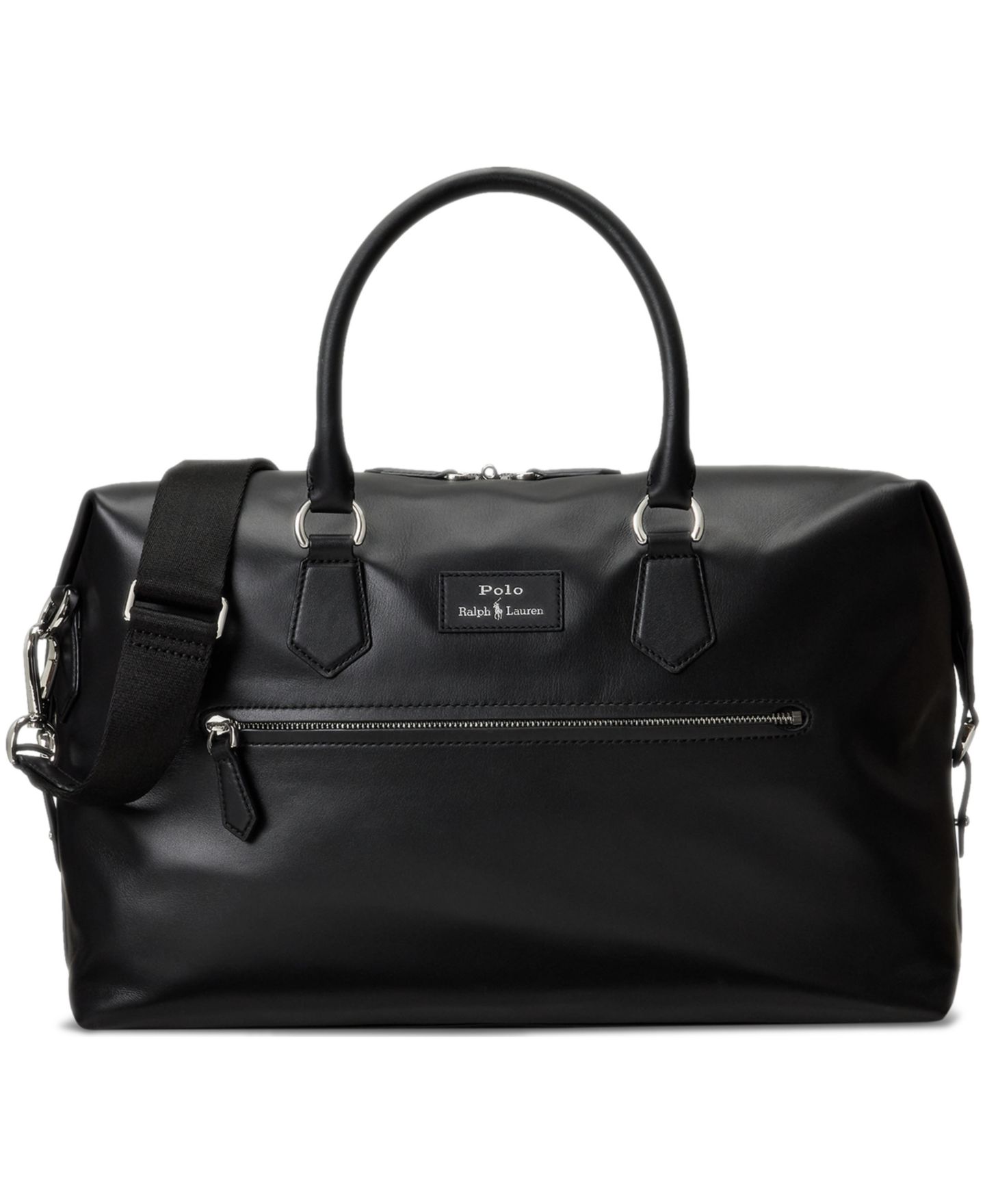 Мужская сумка Polo Ralph Lauren Smooth Leather Duffel, цвет: Чёрный — фото 1