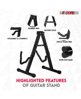 Guitar Stand 2PC A Frame w Soft Foam Arm Non Slip Rubber for Acoustic Electric Bass