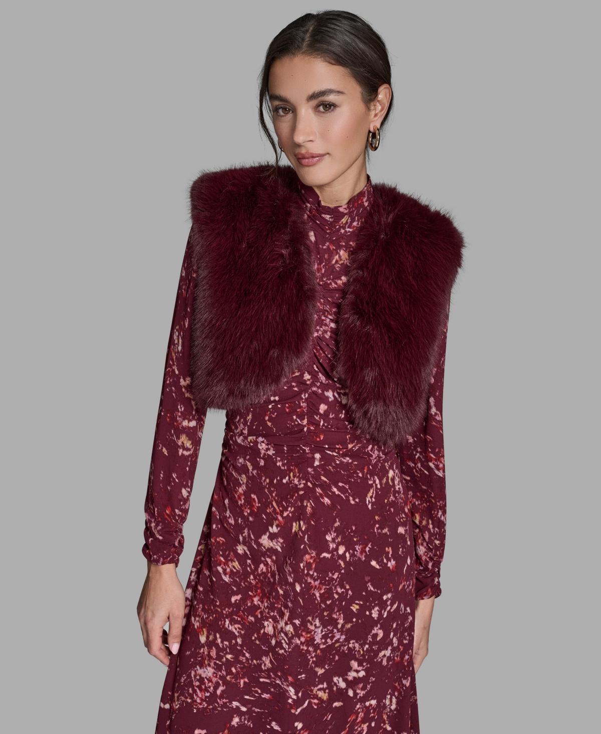 Bcbg Women's Sleeveless Cropped Shrug Jacket In Red