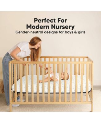 2pk Soothe Waterproof Fitted Crib Sheets for Girl, Boy, 100% Soft Cotton Crib Mattress Protector Sheet