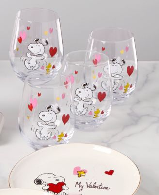 Snoopy Valentine's Day Tumblers, Set of 4
