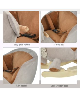 Baby Rocking Horse, Plush Animal Rocker w/ Realistic Sound, Pedals