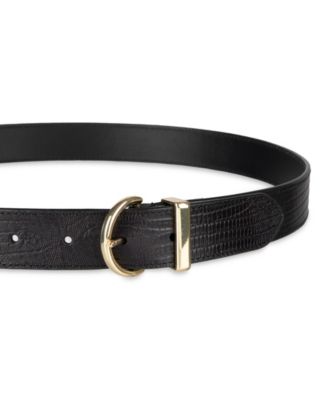 Women's Lizard-Texture Leather Dress Belt