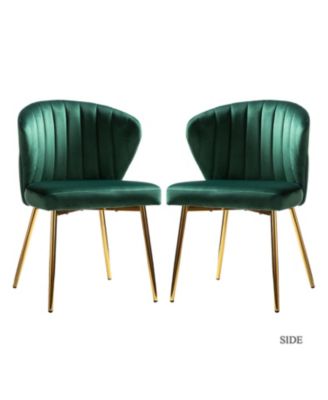 Set of 2  Polyester Velvet Modern Design, Upholstered  Milia Dining Chair