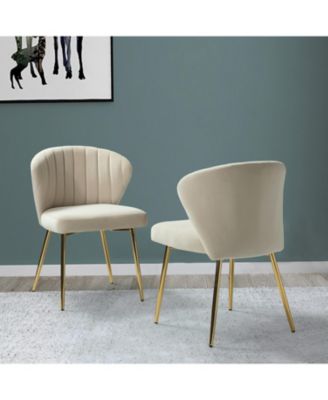 Set of 2  Polyester Velvet Modern Design, Upholstered  Milia Dining Chair