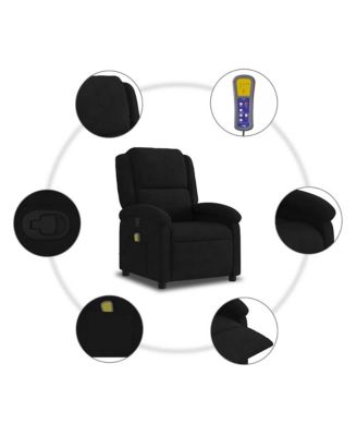 Massage Recliner Chair Black Velvet, metal, plywood Single