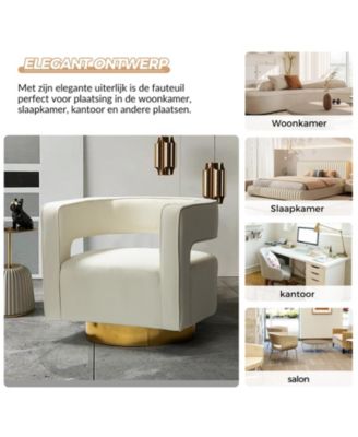 Carisa Contemporary Swivel 29.5" W Barrel Chair with Metal Base