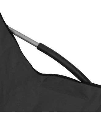 Beach Chair Set of 2 Black Oxford fabric, Steel Standard