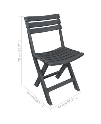 Garden Bistro Set Anthracite Plastic Compact Foldable