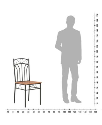 Dining Chair Set of 4 Brown and black MDF and Steel Standard