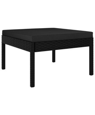 Garden Sofa Black Poly rattan 3-Seater Removable Covers