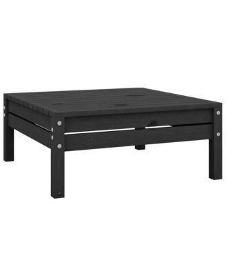 Garden Lounge Set Black Solid Pinewood Standard Modular