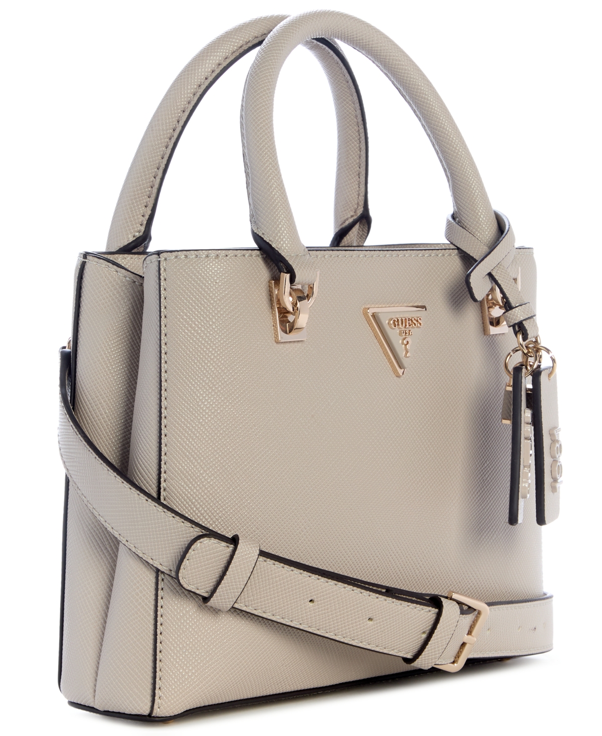 Guess Noelle Ii Small Multi Compartment Satchel Bag In Brown