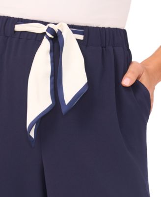 Women's Straight Leg Contrast Tie Pants