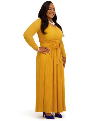 Women's V-Neck Long-Sleeve Dress