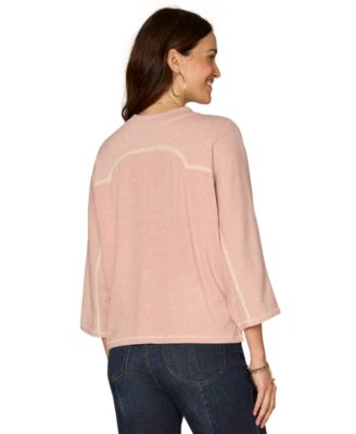 Petite 3/4-Sleeve Crewneck Knit Top