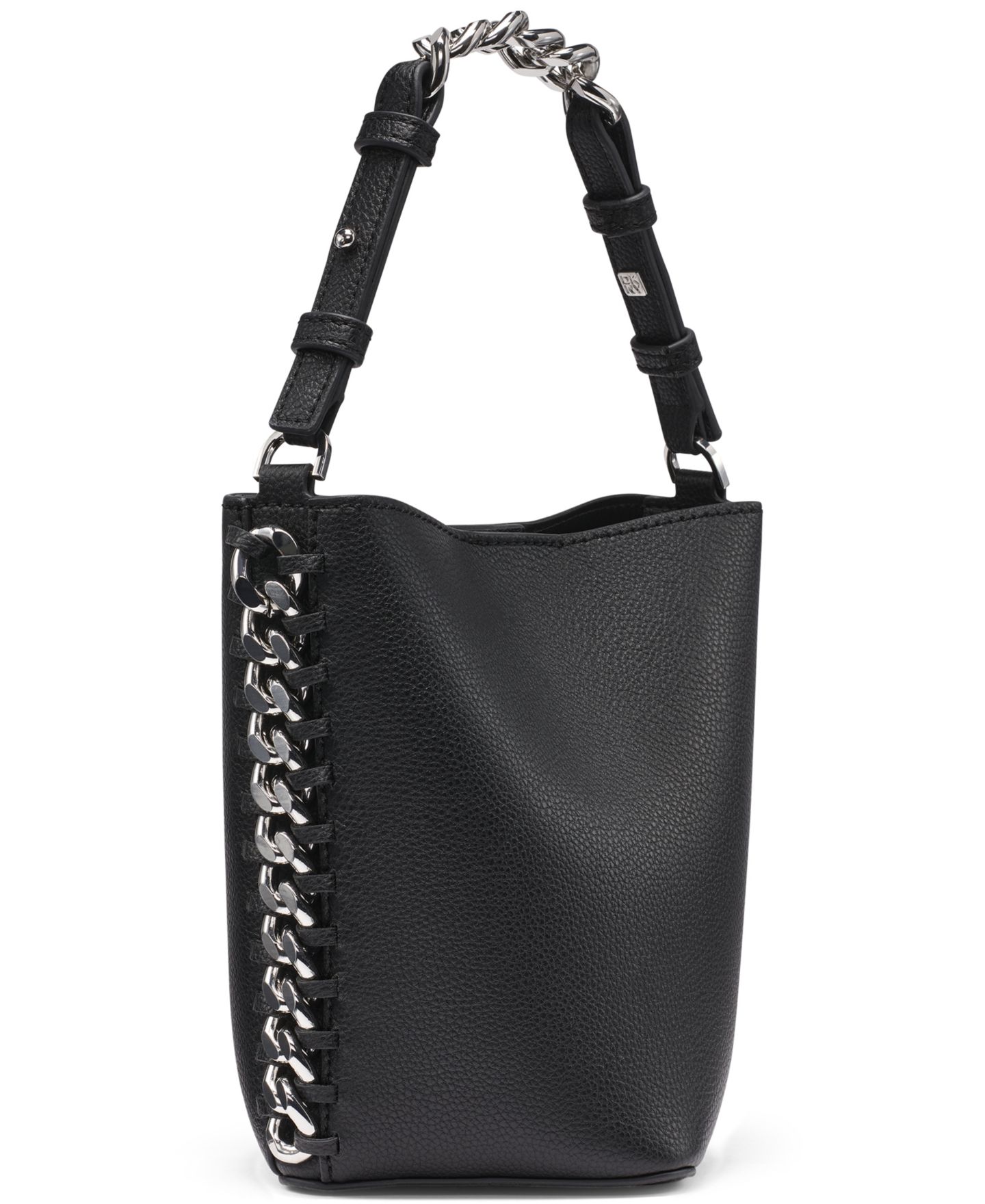 Женская сумка DKNY Riona Small Bucket, цвет: Чёрный / Серебряный — фото 4