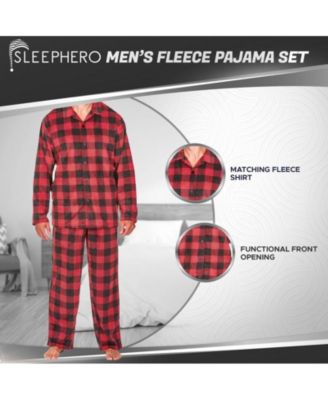 Men's Notch Collar Fleece Pajama Set