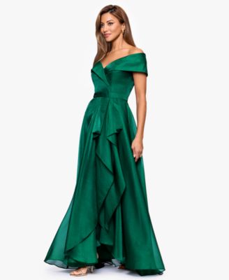 Women's Sweetheart Neck Off-The-Shoulder Ruffle Long Dress