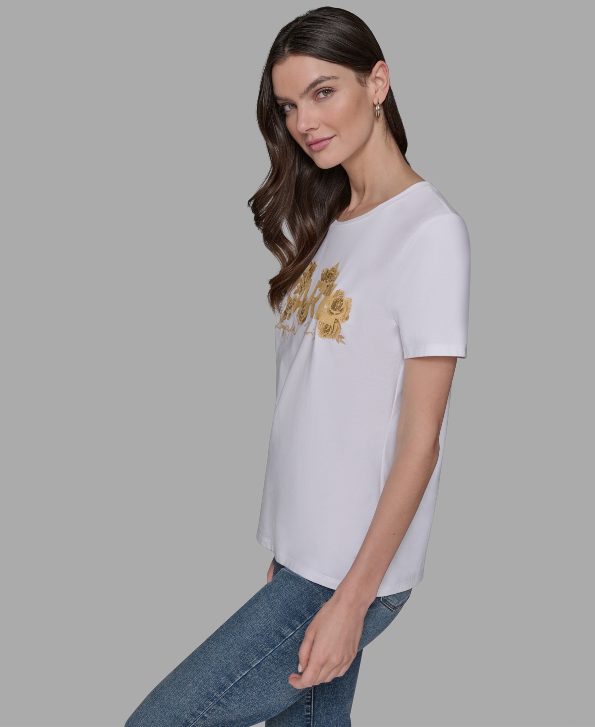Karl Lagerfeld Women's Floral Short-sleeve T-shirt In White