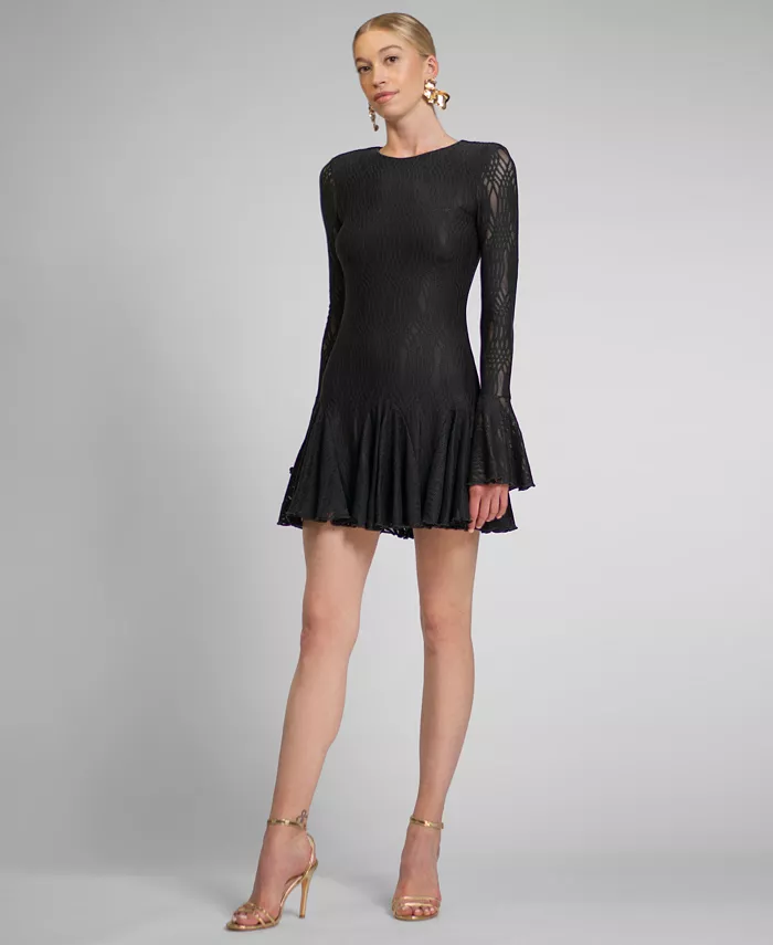 Women's Alanna Textured Knit Crewneck Mini Dress - thumbnail 5
