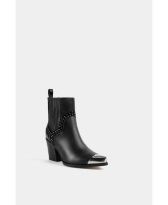 Women's Exclusive Leather Ankle Boots Firehouse With Metal Tip