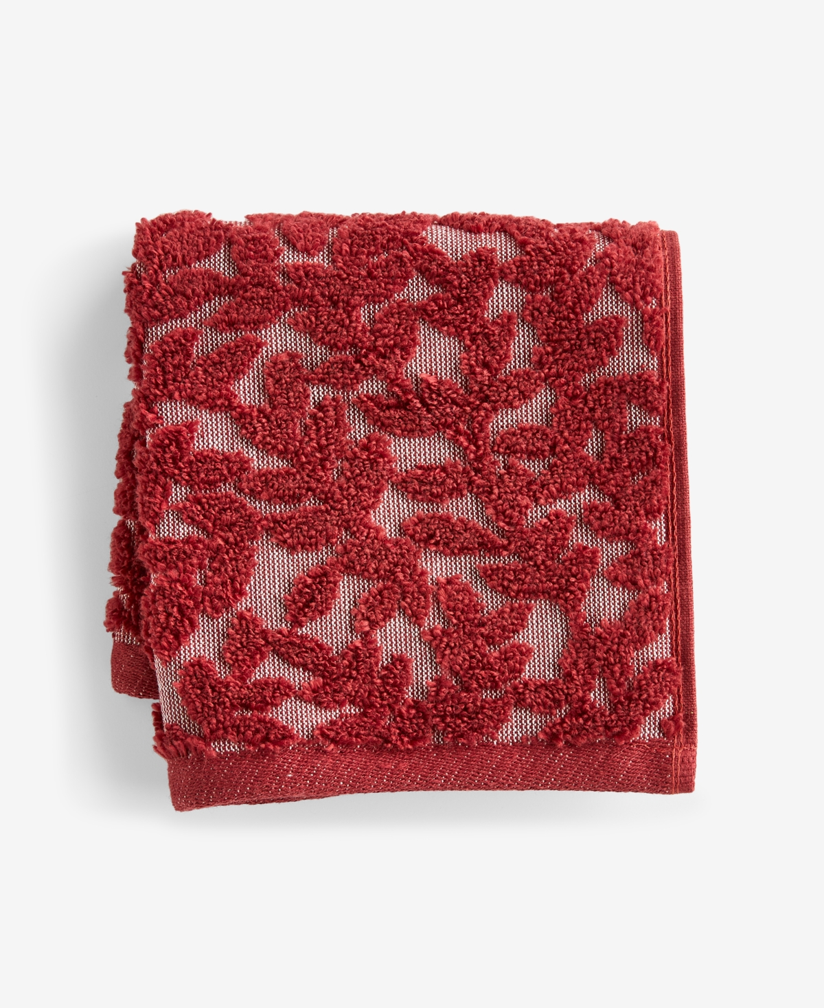 Charter Club Signature Boxwood Washcloth, 13" X 13", Exclusively At Macy's In Burgundy
